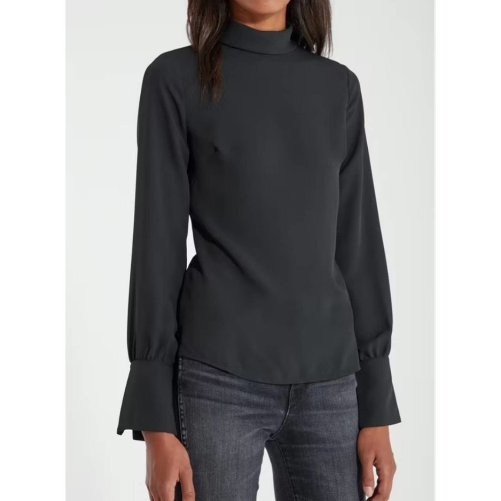 High Neck Long Sleeve Blouse